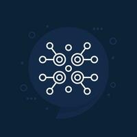 nodes, data structure line icon for web vector