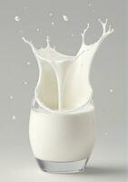 AI generated A Milk Splash Isolated On A White Background. AI Generated photo