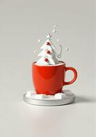 AI generated A Cup Of Hot Drink On A Christmas  Isolated On A White Background. AI Generated photo