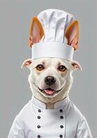 Dog Chef Isolated On A White Background. AI Generated photo
