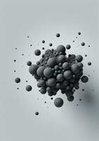 Charcoal Particles Isolated On A White Background. AI Generated photo