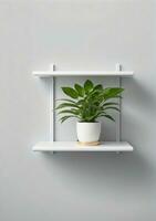 Shelf With Plant Isolated On A White Background. AI Generated photo