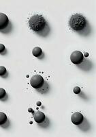 Charcoal Particles Isolated On A White Background. AI Generated photo