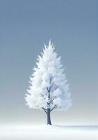 Winter Tree Isolated On A White Background. AI Generated photo