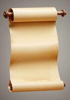 Old Paper Scroll Isolated On A White Background. AI Generated photo