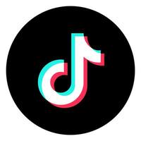 Round Tiktok Logo Isolated on White Background photo