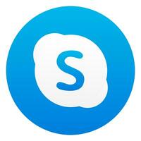 Round Skype Logo Isolated on White Background photo