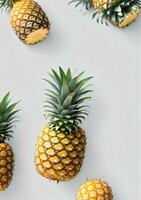 Pineapple Isolated On A White Background. AI Generated photo