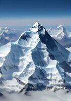 Mount Everest Isolated On A White Background. AI Generated photo