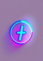 Neon Light Refresh Icon Isolated On A White Background. AI Generated photo