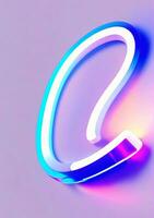 Neon Light Refresh Icon Isolated On A White Background. AI Generated photo