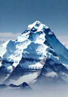 Mount Everest Isolated On A White Background. AI Generated photo