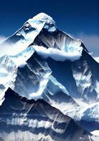 Mount Everest Isolated On A White Background. AI Generated photo