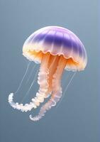 Jellyfish Isolated On A White Background. AI Generated photo