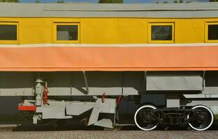 Photo of the wheels of the russian railway technical support train