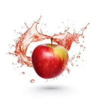 Apple red splash background white background. Generative ai photo