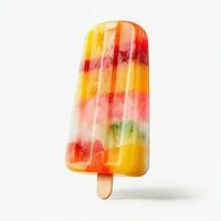 fruit popsicle isolated on white background. Generative ai photo