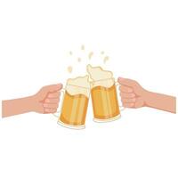 salud cervezas celebrar nuevo año víspera fiesta ilustración vector