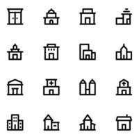 Pack of Building Icons in Linear Style vector