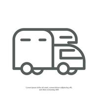 caravana contorno icono, píxel Perfecto para web y móvil aplicación, vector icono diseño