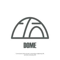 dome tent outline icon, pixel perfect for web and mobile app, vector icon design