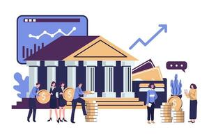 bank illustration flat, banking system flat style illustration vector design