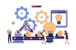 brainstroming, collaboration to find new idea flat style illustration vector design