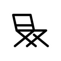 folding camp chair outline icon pixel perfect for website or mobile app vector