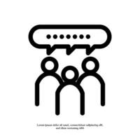 group opinion outline icon pixel perfect for website or mobile app vector