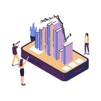 goal achievement flat style isometric vector illustration design