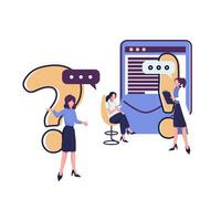 frequently asked metaphore flat style illustration vector design