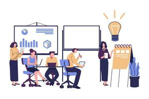 business meeting and brainstroming flat style illustration vector design