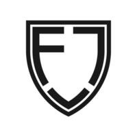 letter fj logo vector