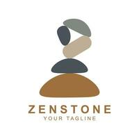 zen stone silhouette logo vector illustration design with creative idea