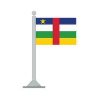 Flag of Central African Republic on flagpole isolated vector
