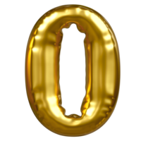 numero zero trasparente d'oro Palloncino. per progettazione compleanno carte festival e anniversari png