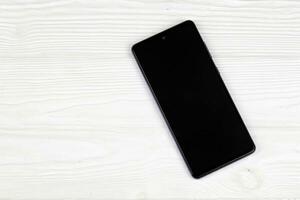 KYIV, UKRAINE - 4 MAY, 2023 Samsung Galaxy A72 Android smartphone with big display panel photo