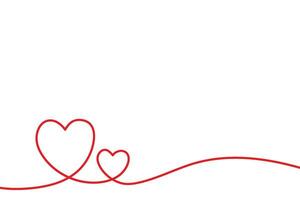 Valentine's day background with negative space area. Continuous line love background. vector