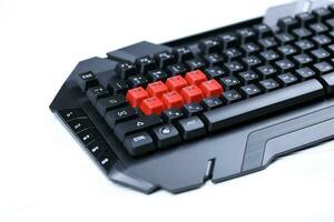 KHARKOV, UKRAINE - MARCH 14, 2021 A4tech bloody series B3590R gaming keyboard for cybersports and e-sports with key dominator support photo