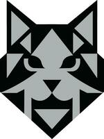 cat head illustration with geometric shaps vector