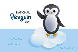 Penguin Awareness Day Flat Cartoon Hand Drawn vector illustration