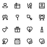 Bundle of Valentine Love Bold Line Icons vector