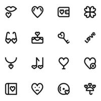 Pack of Valentine Dating Bold Line Icons vector