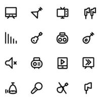 Pack of Music Linear Style Icons vector