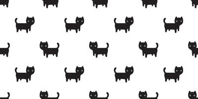 cat seamless pattern kitten vector scarf isolated repeat background tile wallpaper cartoon doodle illustration black design