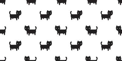 cat seamless pattern kitten vector scarf isolated repeat background tile wallpaper cartoon doodle illustration black design