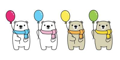 Bear vector polar bear balloon icon logo cartoon character symbol illustration doodle design