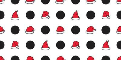 Christmas hat seamless pattern vector Santa Claus polka dot scarf isolated repeat wallpaper tile background illustration gift wrap paper design