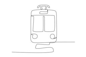 Front view of a moving tram vector