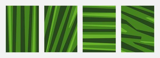 set of watermelon skin pattern striped abstract background. vertical. flat vector illustration.